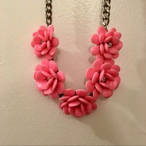 Pink floral statement necklace